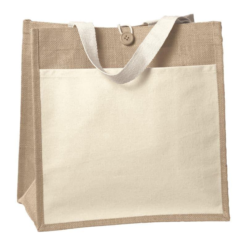 Custom Izzy™ - Jute Tote - Sparkle with logo - 1