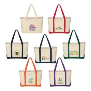 Custom Jornikolor Large 24 oz. Starboard Recycled Cotton Canvas Tote Bag with logo