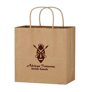 Custom Kraft Paper Brown Wine Bag - 13" X 13" with logo