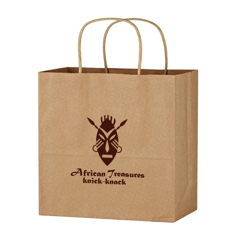 Custom Kraft Paper Brown Wine Bag - 13" X 13" with logo