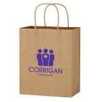 Custom Kraft Paper Brown Wine Bag - 13" X 17" with logo - 1