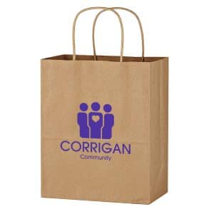 Custom Kraft Paper Brown Wine Bag - 13" X 17" with logo