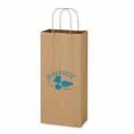 Custom Kraft Paper Brown Wine Bag - 5.25" X 13" with logo