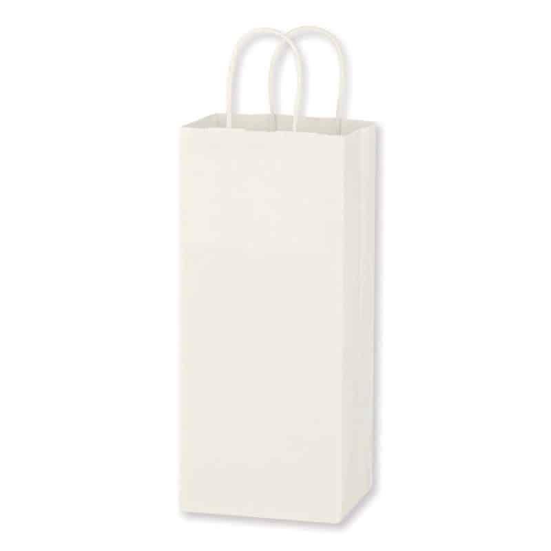 Custom Kraft Paper White Wine Bag - 5.25" X 13" with logo - 1