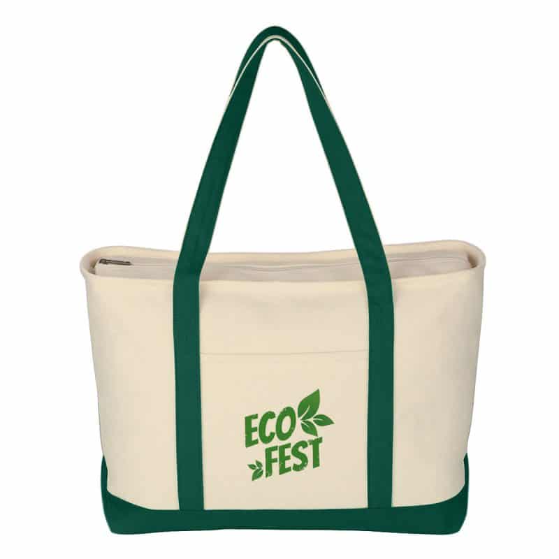 Custom Large 24 oz. Starboard Recycled Cotton Canvas Tote Bag with logo - 4