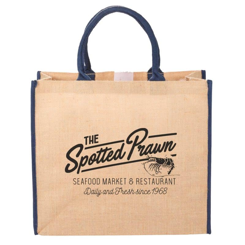 Custom Large Jute Tote with logo - 5