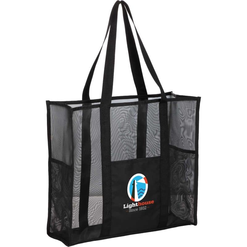 Custom Large Mesh Beach Tote with logo - 3