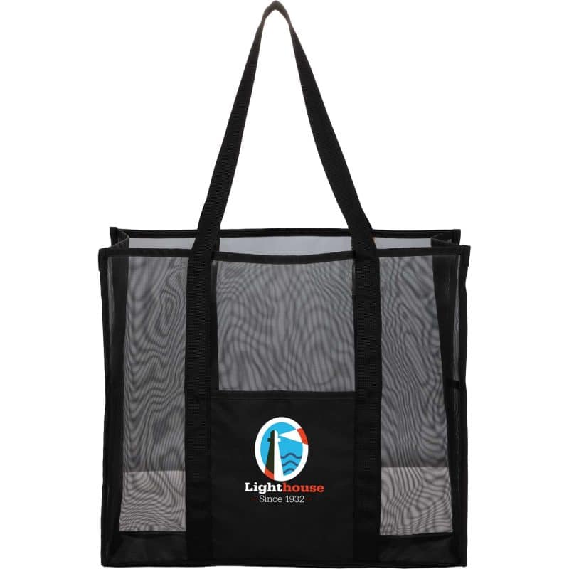 Custom Large Mesh Beach Tote with logo