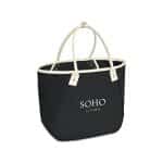 Custom Market Street Tapered Carryall Tote - Black with logo - 2