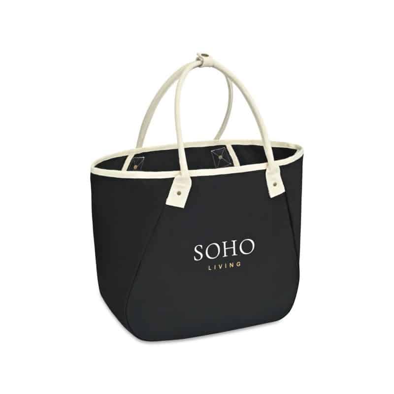 Custom Market Street Tapered Carryall Tote - Black with logo - 2