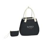 Custom Market Street Tapered Carryall Tote - Black with logo - 4