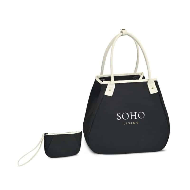 Custom Market Street Tapered Carryall Tote - Black with logo - 4