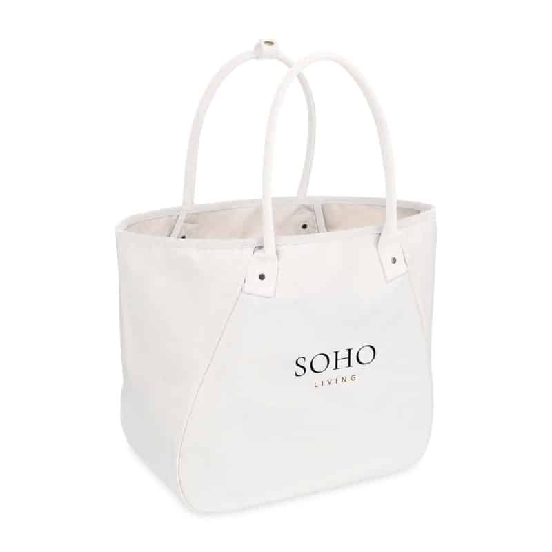 Custom Market Street Tapered Carryall Tote - Natural with logo - 2