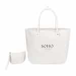 Custom Market Street Tapered Carryall Tote - Natural with logo - 3