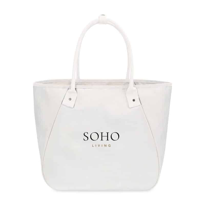 Custom Market Street Tapered Carryall Tote - Natural with logo