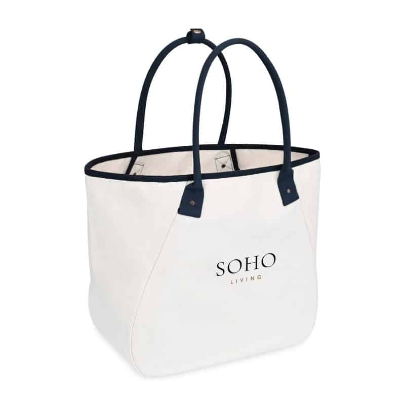 Custom Market Street Tapered Carryall Tote - Navy with logo - 2