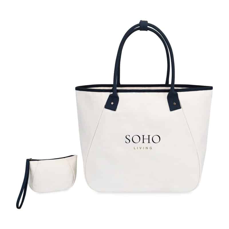 Custom Market Street Tapered Carryall Tote - Navy with logo - 4