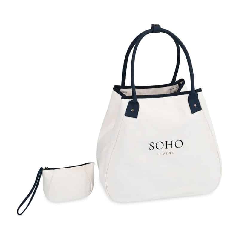 Custom Market Street Tapered Carryall Tote - Navy with logo - 5