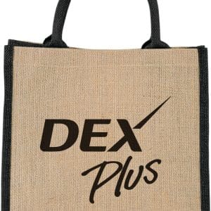 Custom Medium Jute Gift Tote with logo