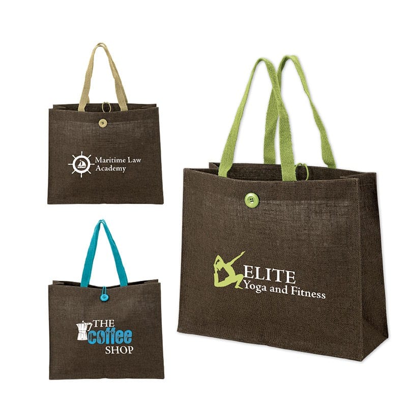 Custom Melbourne Natural Jute Tote with logo