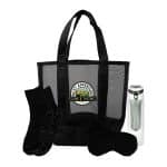Custom Mesh Fuzzy Beach Bag Set with logo - 2