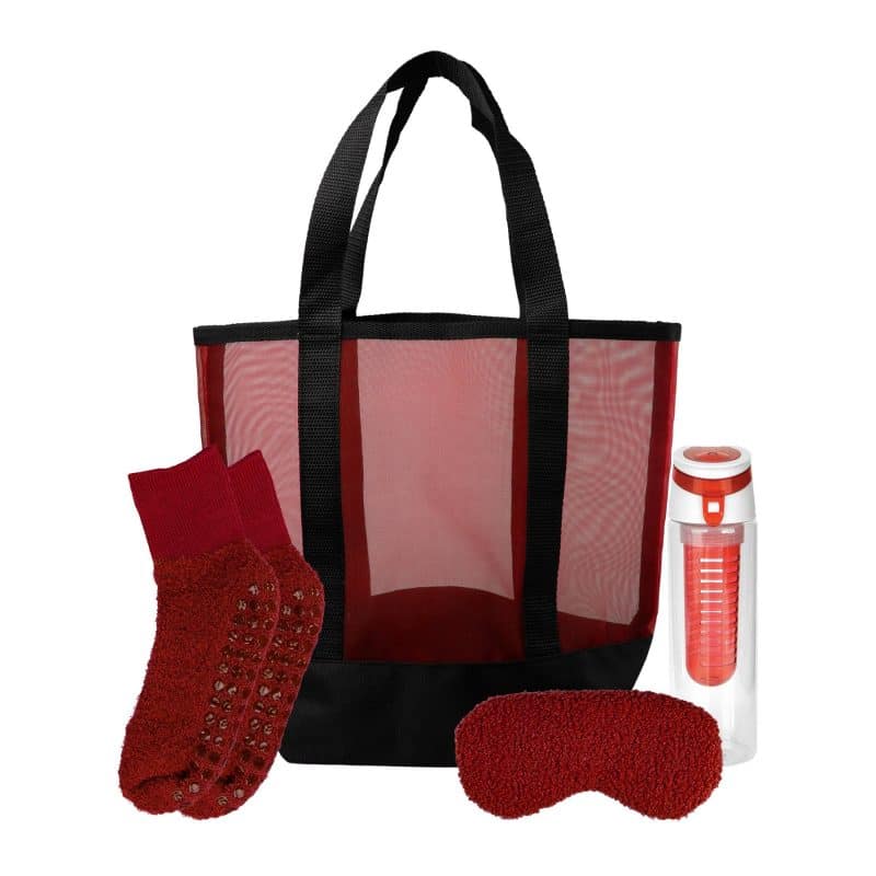 Custom Mesh Fuzzy Beach Bag Set with logo - 9