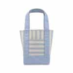 Custom Mini Canvas Tote - Blue Stripe with logo - 1