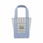 Custom Mini Canvas Tote - Blue Stripe with logo