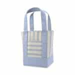 Custom Mini Canvas Tote - Blue Stripe with logo - 2