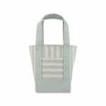 Custom Mini Canvas Tote - Green Stripe with logo - 1