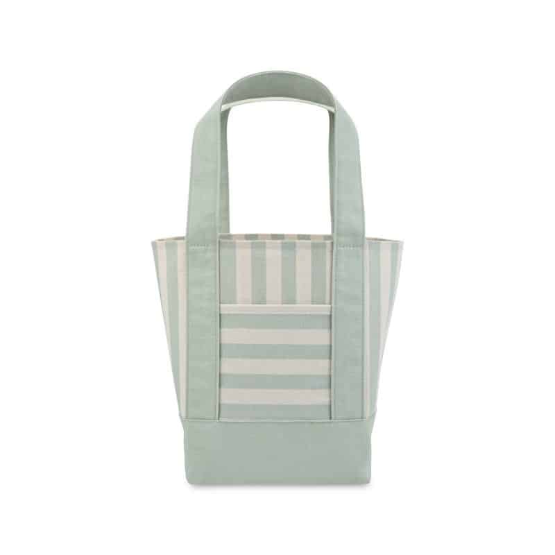 Custom Mini Canvas Tote - Green Stripe with logo - 1