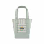 Custom Mini Canvas Tote - Green Stripe with logo