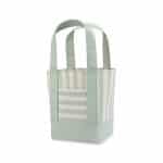 Custom Mini Canvas Tote - Green Stripe with logo - 2