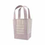Custom Mini Canvas Tote - Pink Stripe with logo - 2