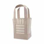 Custom Mini Canvas Tote - Tan Stripe with logo - 2
