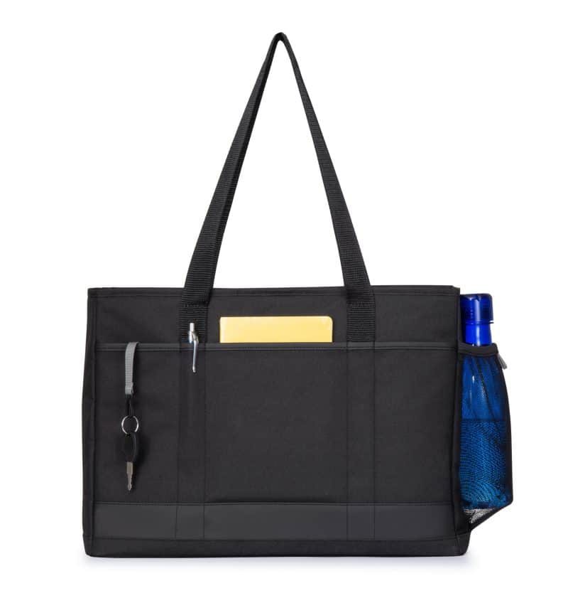 Custom Mobile Office Laptop Tote - Black with logo - 1