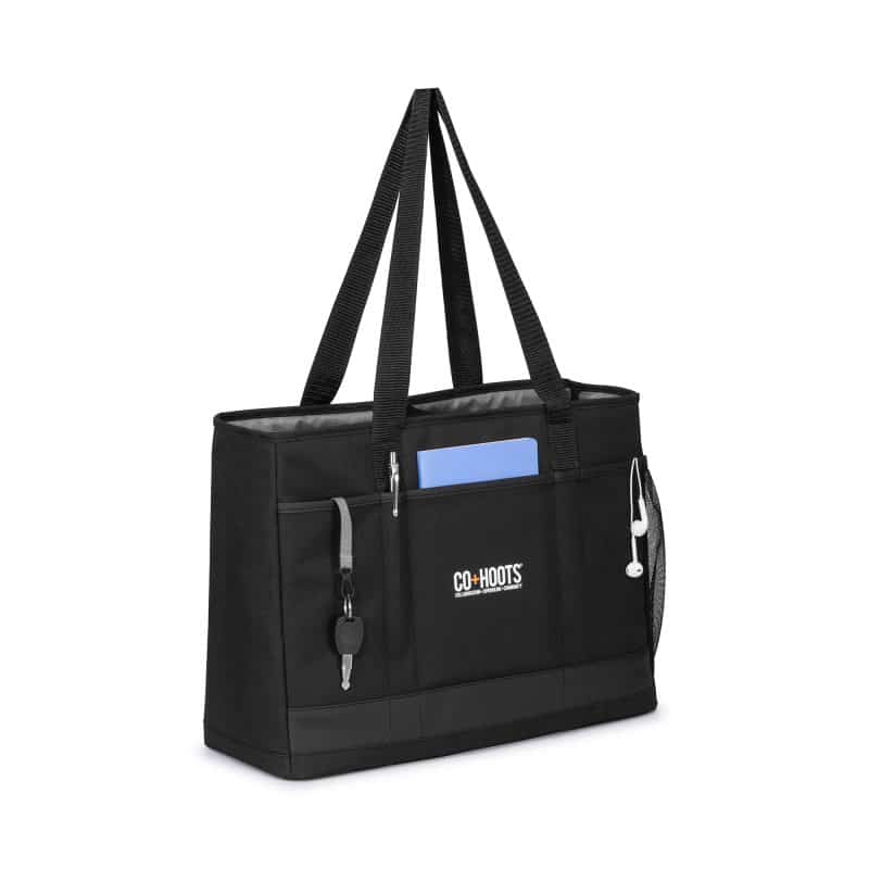 Custom Mobile Office Laptop Tote - Black with logo - 2