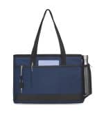 Custom Mobile Office Laptop Tote - Navy with logo - 1