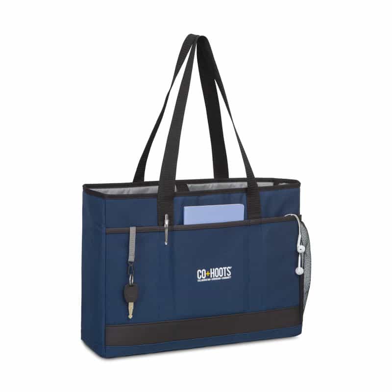 Custom Mobile Office Laptop Tote - Navy with logo - 2