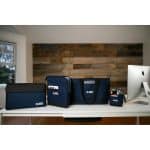 Custom Mobile Office Laptop Tote - Navy with logo - 3