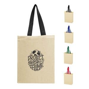 Custom Natural Cotton Canvas Recycled Grocery Tote Bag with logo