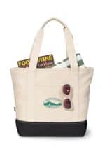 Custom Newport Cotton Zippered Tote - Black with logo