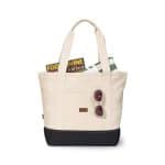 Custom Newport Cotton Zippered Tote - Black with logo - 2