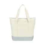 Custom Newport Cotton Zippered Tote - Grey with logo - 1