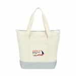 Custom Newport Cotton Zippered Tote - Grey with logo