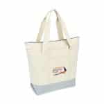 Custom Newport Cotton Zippered Tote - Grey with logo - 2