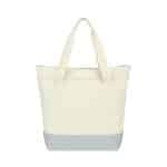 Custom Newport Cotton Zippered Tote - Grey with logo - 3