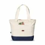 Custom Newport Cotton Zippered Tote - Navy Blue with logo - 2