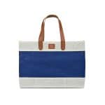 Custom Out of the Woods® Jute Market Tote - Navy Blue with logo - 1
