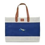 Custom Out of the Woods® Jute Market Tote - Navy Blue with logo